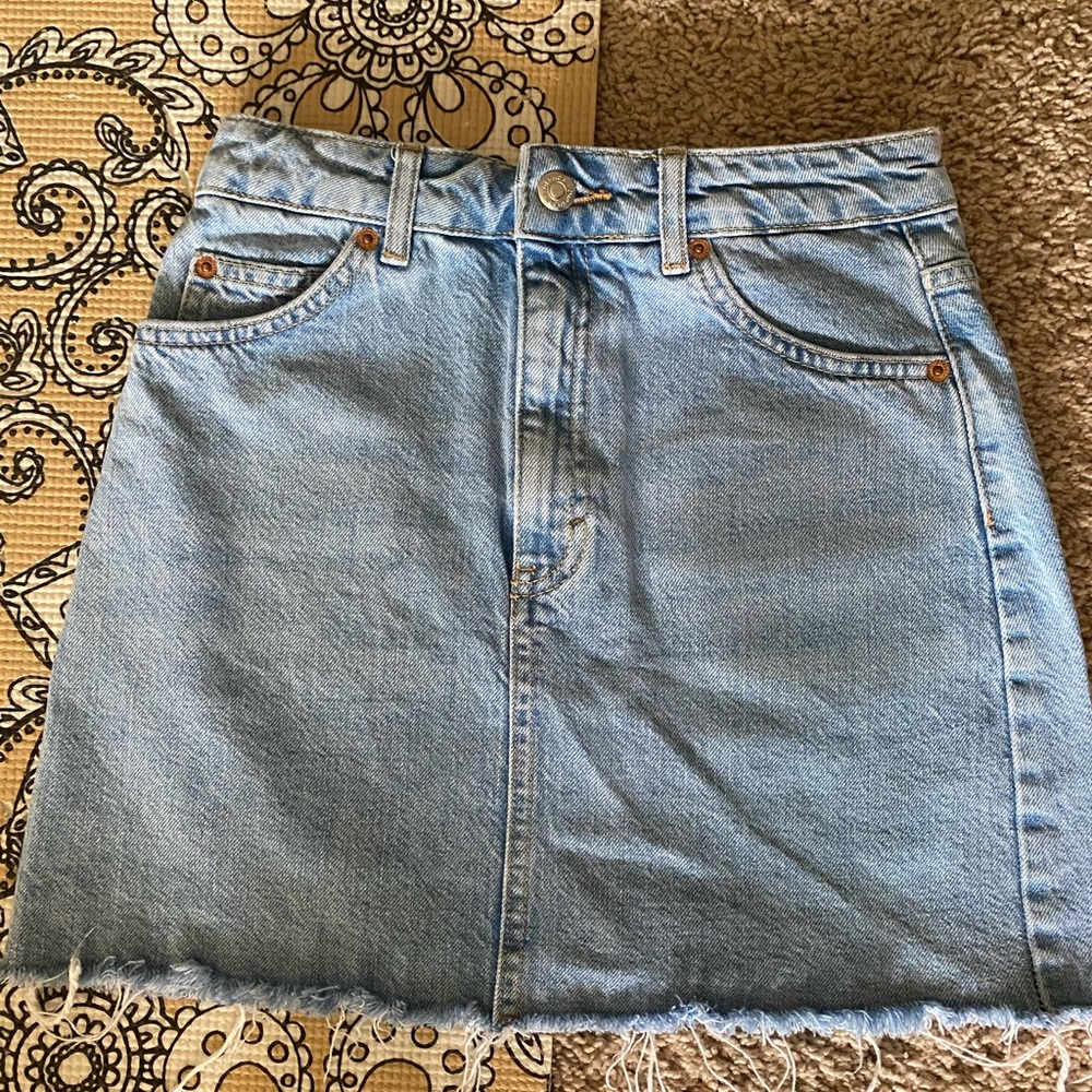 top shop denim skirt